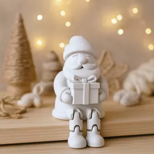 Flexi Santa Claus with Gift | Sitting Christmas Articulated - Model thumbnail 7