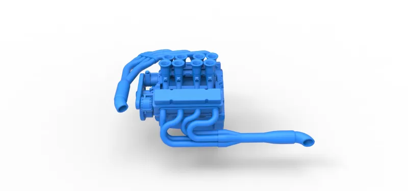 Engine V8 for Supermodified race car Version 3 Scale 1:25 - Model preview 9