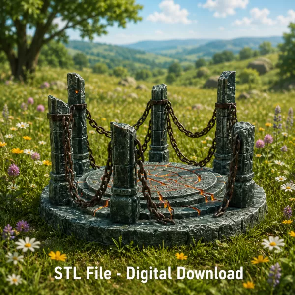 Ancient Chain Portal STL File for 3D Print - Model preview 2