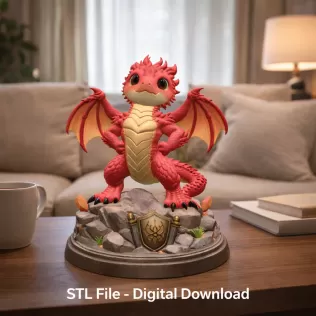 Brave Guardian Dragon STL File for 3D Printing - Model thumbnail 2