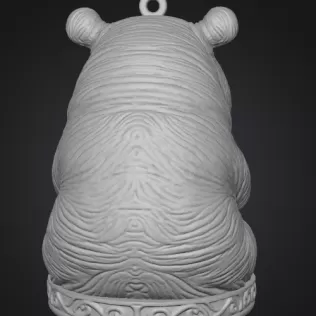 Cute Hippo Pendant — Heart Holding Figurine - Model thumbnail 3