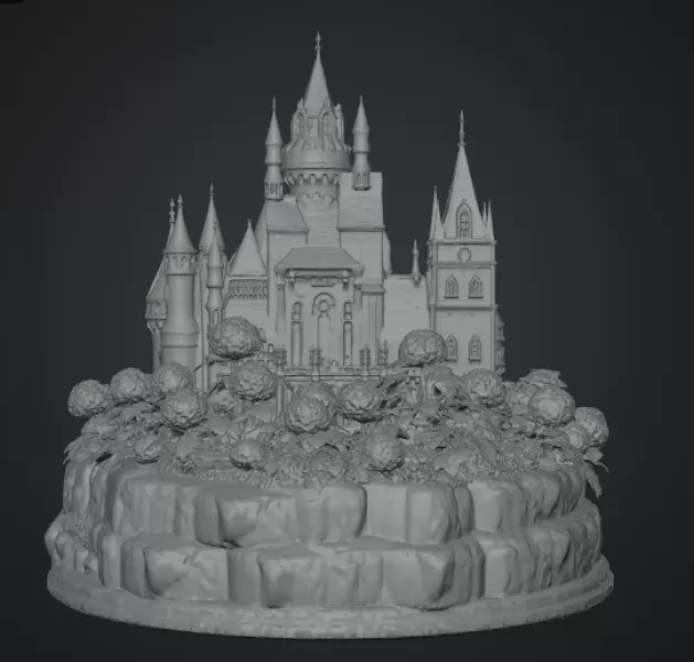 🏰 Enchanted Blue Castle STL File for 3D Print - Model preview 15