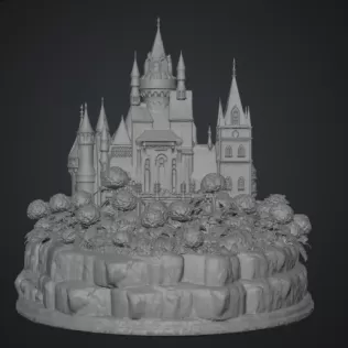 🏰 Enchanted Blue Castle STL File for 3D Print - Model thumbnail 15