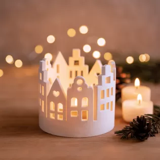 Christmas Village Candle Holder | Cozy Christmas Houses - Model thumbnail 1