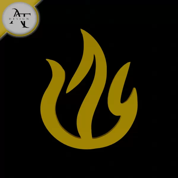 Simple Flame Symbol - 2D Art - Model preview 1