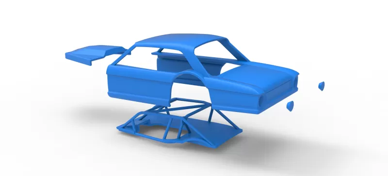 Shell of Vintage Asphalt Modified stock car V11 Scale 1:25 - Model preview 24