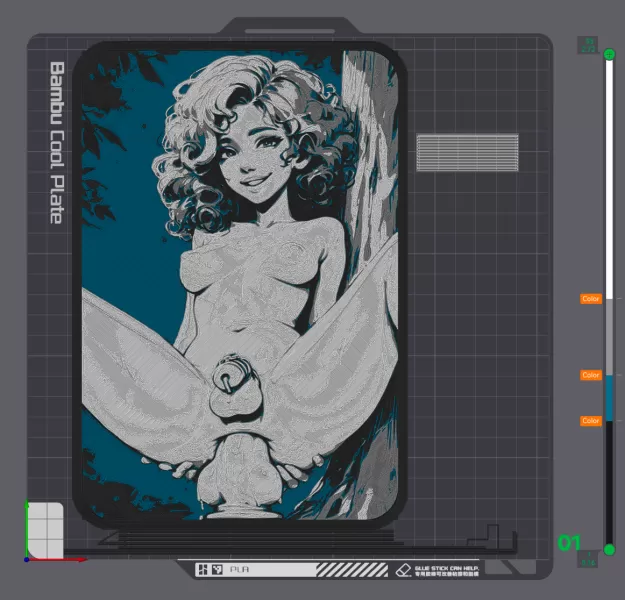 FUTANARI CHASTITY LUMINOUS (HueForge NSFW) - Model preview 10