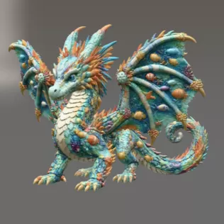 Ocean Bloom Dragon STL File for 3D Print - Model thumbnail 5