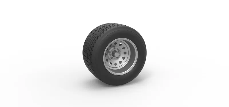Wheel of Vintage Dirt race car V4 Scale 1:25 - Model preview 1