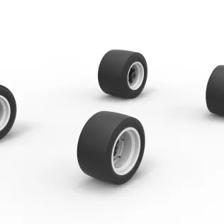 Wheel set of Asphalt Supermodified stock car V2 Scale 1:25 - Model thumbnail 2