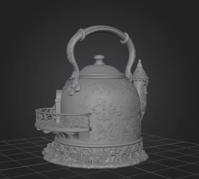 Fantasy Teapot Fairy House – STL File 3D Print - Model preview 11