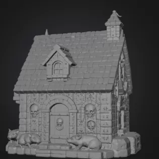 Haunted Fantasy Rat Cottage STL for 3D Printing - Model thumbnail 8