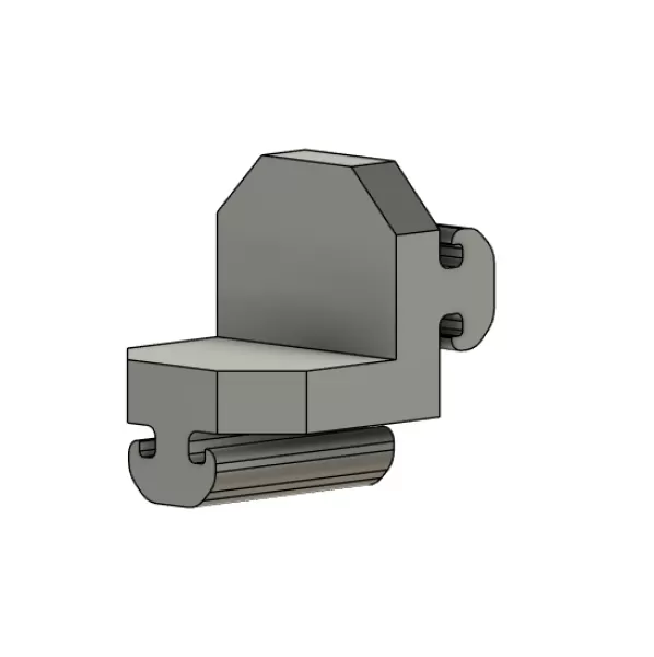 Sliding connector of two aluminum construction profiles 40x40 - Model preview 1