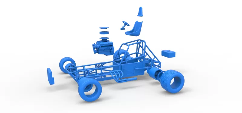 Vintage Dirt Modified stock car Base Version 5 Scale 1:25 - Model preview 24