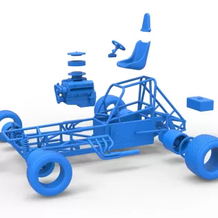 Vintage Dirt Modified stock car Base Version 5 Scale 1:25 - Model thumbnail 24