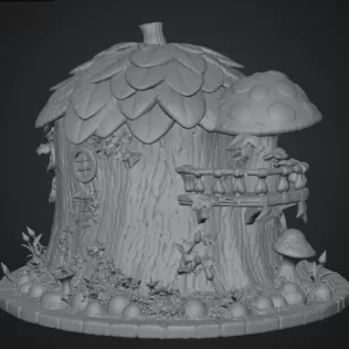 Enchanted Tree House Cottage STL File for 3D Print - Model thumbnail 14