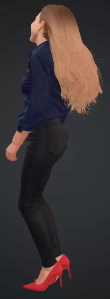 Frau in engen Hosen,lachend,knie nicht ganz durch gedrückt - Model preview 3
