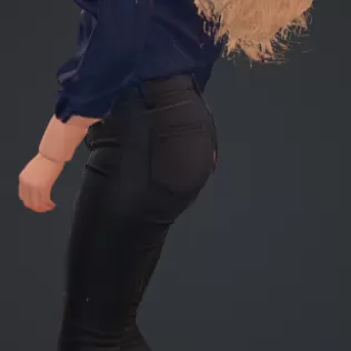 Frau in engen Hosen,lachend,knie nicht ganz durch gedrückt - Model thumbnail 3