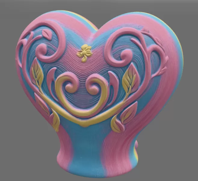 Fantasy Heart Fairy House - STL File 3D Printable - Model preview 6