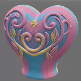 Fantasy Heart Fairy House - STL File 3D Printable - Model thumbnail 6