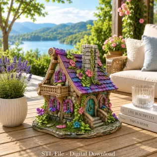 Enchanted Bloom Cottage STL File for 3D Printing