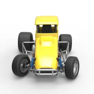 Vintage Sprint car while turning Version 2 Scale 1:25 - Model thumbnail 6