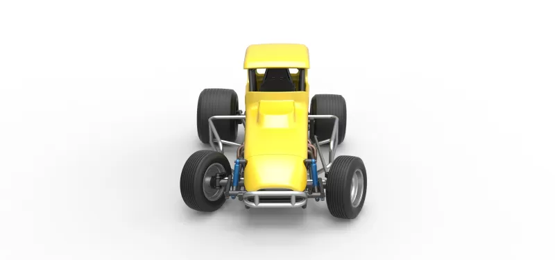 Vintage Sprint car while turning Version 2 Scale 1:25 - Model preview 6