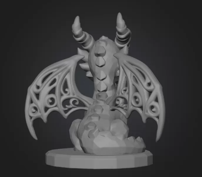 Cute Fantasy Smaragd Dragon – STL File 3D Printable Dragon - Model preview 10