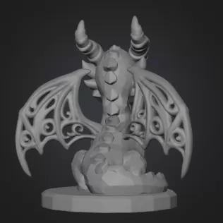 Cute Fantasy Smaragd Dragon – STL File 3D Printable Dragon - Model thumbnail 10