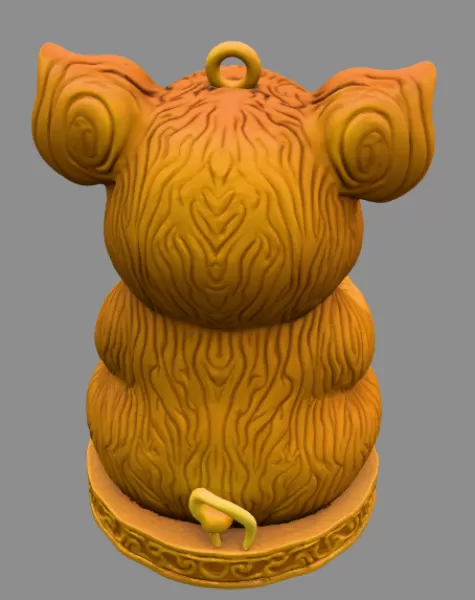 Cute Cute Pig Ornament - Pendant with heart - Model preview 4