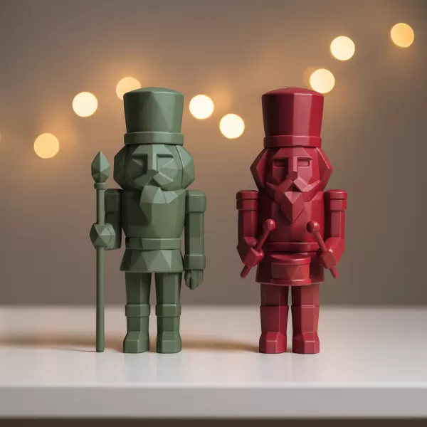 Nutcracker Figure Set | Low Poly 2 pcs Soldiers | Christmas - Model preview 7