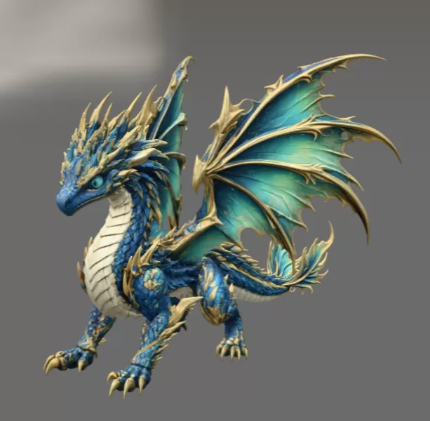 Celestial Tide Dragon STL File for 3D Print - Model preview 5
