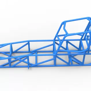 Frame of Vintage Dirt Modified stock car Scale 1:25 - Model thumbnail 7
