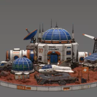 Mars Colony Command Base STL File for 3D Print - Model thumbnail 7