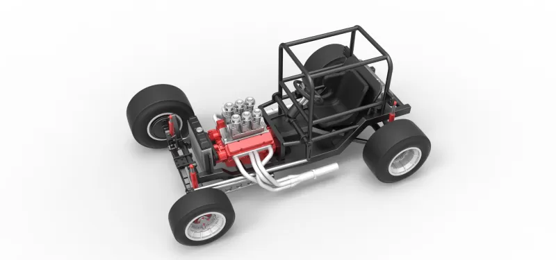 Vintage Supermodified stock car Base Version 2 Scale 1:25 - Model preview 4