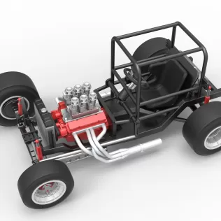 Vintage Supermodified stock car Base Version 2 Scale 1:25 - Model thumbnail 4
