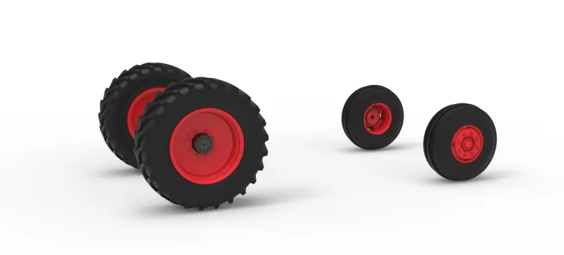 Wheel Set of Racing Combine Harvester Version 1 Scale 1:25 - Model preview 1