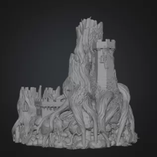 Fantasy Tree Fortress STL File for 3D Printing - Model thumbnail 8
