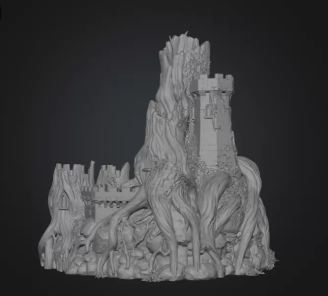 Fantasy Tree Fortress STL File for 3D Printing - Model preview 8
