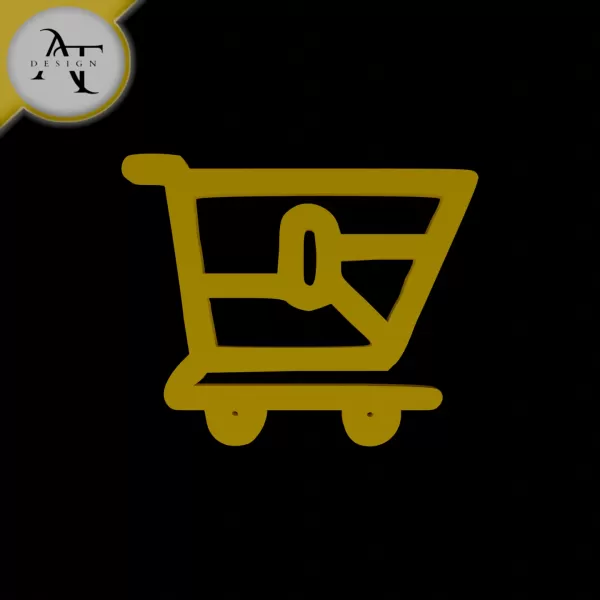 Simple Shopping Cart Symbol - 2D Art - Model preview 1