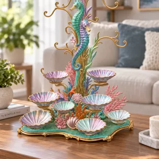 Seahorse Coral Shell Bowl Organizer STL File for 3D Print - Model thumbnail 2