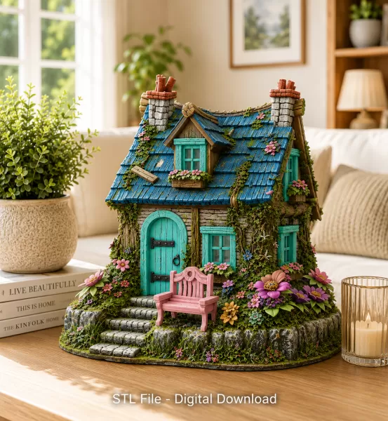 Cozy Fantasy House STL for 3D Printing - Model preview 2