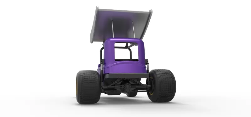 Vintage Winged Supermodified stock car for Dirt Scale 1:25 - Model preview 15