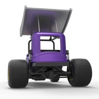 Vintage Winged Supermodified stock car for Dirt Scale 1:25 - Model thumbnail 15