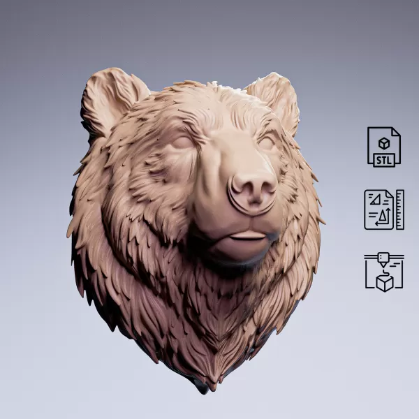 Bear Head Wall Sculpture #RoZ - Model preview 3