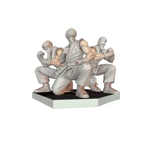 Three Street Fighters Action Scene - Model preview 3