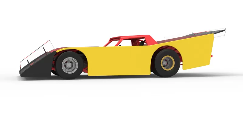 Vintage Dirt late model Race car Version 5 Scale 1:25 - Model preview 2