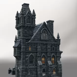 Dark Fantasy Mansion STL File for 3D Printing - Model thumbnail 5