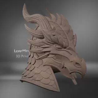 Dragon Helmet with Horns and Scales