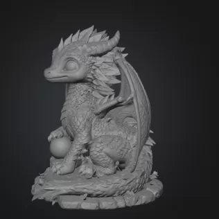 Blossom Baby Dragon STL File for 3D Print - Model thumbnail 12